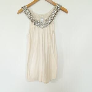 Adam Lippes Adam Plus Eve Cream Swarovski Top Y2K